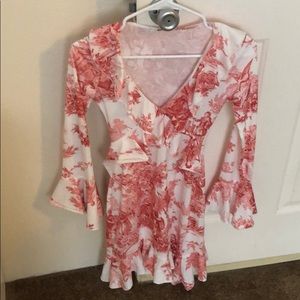 Frill porcelain tea mini dress